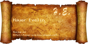 Hauer Evelin névjegykártya